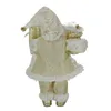 Golden Standing Santa Claus Doll met cadeaubon 2022 Kerstdecor voor Home Navidad Party Ornamenten Gelukkig Nieuwjaar 2023 Kids Favors