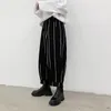 Herrbyxor 2022 Japan Streetwear Loose Casual Stripe Ankle-Length Harem Pant Male Hip Hop Wide Leg Byxor