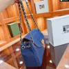 Borsa a tracolla alla moda in tessuto denim Borsa da donna di qualità Borsa di design di lusso Borse a tracolla di marca francese Portafoglio ShoppingBag di grande capacità 30 cm