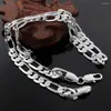Chains Fashion Men 8MM Flat Geometry Chain 925 Color Silver Necklace For Woman Party Holiday Gifts Classic Brands Jewelry