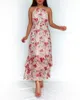 Casual jurken zomer bloemen lange jurk bohe sexy halter strapless sundress vakantiekleding voor vrouwen vakantie strand