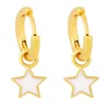 Hoop Earrings Y2K Korean Style Star Drop Color Enamel Dripping Oil Ear Ring For Women Girl Trendy Geometric Jewelry Gift