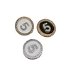Blowly Rhinestone NO5 Button Metal okrągły NO5 DIY SHEDINGS DIY DO SHIRT SWEATER PRORES