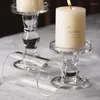 Ljusstake Europeiska stilglashållare Romantisk Candlelight Dinner Decor El Wedding Decoration With Smokeless Candelabra