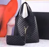 Fashion Shopping Bags Luxury Bag Genuine Leather Check Women Handbag Designer shoulder Tote Large Beach bags luxurys travel Crossbody Purses Black