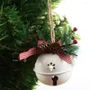 Fournitures de fête, 2 pièces, pendentif décoratif artisanal pour arbre de noël, grande cloche de 8cm avec nœud papillon, accessoires de décoration pour la maison