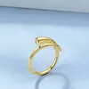 Cluster Rings Enfashion Curve Crystal Opening Ring Gold Color Winding Shape For Women Accessories Finger Fashion Jewelry Gifts R194010