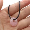 Charm Nature Stone Hexagon Prism Hangers Amethist Opal Quartz Bullet Crystal Healing Fashion Sieraden