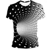 T-shirt da uomo 2022 Moda stampa 3D T-shirt casual girocollo a maniche corte con motivo colorato tridimensionale