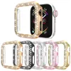 Custodia con diamanti a doppia fila per Apple Watch 8 Ultra 49mm SE Series 7 6 5 4 3 Luxury Women Ladies Cover PC Diamonds Protector Custodie per paraurti iWatch 45mm 41mm 40mm 44mm 38mm 42mm