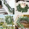 Fleurs décoratives 2M suspendus guirlande d'eucalyptus plantes artificielles vigne feuille de saule rotin jardin mariage maison fête accessoires de mariage