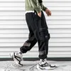 Männer Hosen Herbst Winter Japanische Straße Hip-hop Fleece Cargo Overalls männer Große Größe Lose Kausalen Gerade Hosen harem