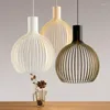 Pendellampor nordiska ljus tr￤ h￤ngande l￤tt tr￤lamp asiat E27 LED -belysning f￶r kaf￩