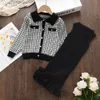 Clothing Sets Melario Baby Girls Clothes Set Sweet Princess Outfits Autumn Winter Kids Long Sleeve Knitted Printed Sweater Dress 2pcs 221110
