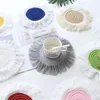 Round Cotton Braid Coaster Mats Boho Coasters for Wooden Table Handmade Macrame Cup Cushion Home Decoration