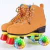 Ice Skates Sport 4-wheel Rink Deformation Simple Double-Row Roller Pulley Shoes Flash Wheel Quad Skating L221014