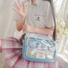 Sacs de soirée femme mignon dessin animé Ita sac filles Hit couleur PVC grande poche transparente épaule sac à main doux Harajuku bandoulière