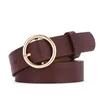 Belts Ladies Women Round Ring Buckle Waist Faux Leather Belt Waistband 105cm