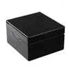 Watch Boxes Design Black Solid Wood Storage Box Luxury Flannel Wooden Display Organizer Baking Varnish Gift Packaging