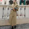 Женские траншеи Coats в корейском стиле свободное негабаритное длинное пальто Женщины Двароносы