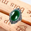 Clusterringe Moonrocy Silber Farbe Opal Vintage Ring Rot Grün Oval Trendy Schmuck Großhandel für Frauen Geschenk Tropfen