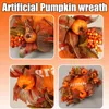 Decorative Flowers Fall Pumpkin Wreaths 15.7 Inch Home Wreath Artificial Garland Autumn Decoration For Wedding Party Dinner Window