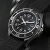 Breit Super Ocean Mechanical Watch Fashion Blue Dial Automatic Mens Watch Bisel Blue Silver Case Strap Gents Sport Wristwatchs
