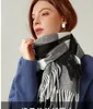 Autumn Winter Woman Wool Spinning Ladies Double-Faced Multicolored Gingham kontrollerar Kerchief Man Scarf Female Shawled Warme Fringe Neck