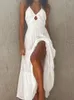 Robes décontractées 2022 mode solide fronde longue Paert robe bureau Sexy hors épaule creux taille mince plage élégant vêtements pour femmes