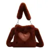 winter imitation rabbit fur straw bag lady one shoulder crossbody handbag rabbits' hair bags for woman