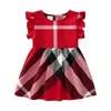 Clothing Sets Kids Clothes Designer Girls Fashion Dresses Summer Baby Plaid Dress Children Princess 1-6 Year