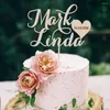 Partyzubehör, personalisierter rustikaler Paar-Namen-Kuchenaufsatz aus Holz, individuelle Braut- und Bräutigam-Aufsätze für Hochzeit, Geburtstag, Dekoration