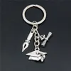 1pc Keychain Jewelry Graduate Diploma Graduation Cap Charms Notebook Pendant Gift Student Keyring