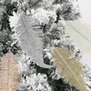 装飾的な花6pcsクリスマスツリーの装飾クリップフェザーのキラキラしたつまらない飾り飾りナビダッドデコラシオンパラエルホーガー