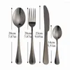 Dinnerware Sets 4Pcs Forks Knives Spoons Set Glossy Black Stainless Steel Cutlery Wedding Party Gift Tableware Flatware