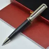 2022 New Fashion Limited Edition Perpoint Pen عالي الجودة الفضة السوداء الكرة المعدنية أقلام الكتابة على اللوازم المدرسية المكتبية السلس