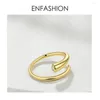 Cluster Rings Enfashion Curve Crystal Opening Ring Gold Color Winding Shape For Women Accessories Finger Fashion Jewelry Gifts R194010