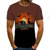 Męskie koszulki 2022 Duch T-shirt dynia Lantern Top Halloween Mężczyźni / Kobiety Krótkie rękawie Summer Fashion Streetwear 3D Casual