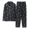 Men's Sleepwear Winter Cotton Pajamas Men Lounge Gray Pijama Man's Loose 3XL-6XL Home Clothes Hombre Invierno