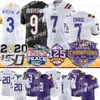 Maillots de football LSU Tigers Jersey Joe Burrow Burreaux JaMarr Chase Odell Beckham Jr. Leonard Fournette Tyrann Mathieu Patrick Peterson