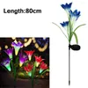 Utomhus LED Solar Light RGB Color Lily Garden Flower Waterproof Decorative Lamp för Courtyard Villa Roadside Lawn