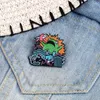 Brooches Cartoon Frog Warrior Enamel Pins Angry Animal Monster Destroy City Badges Pin Clothes Lapel Jewelry Gifts For Women Men