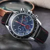 2022 Hot selling men's stainless steel quartz watch 6-pin function 42mm stainless steel sapphire waterproof belt watch