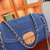 Borsa a tracolla alla moda in tessuto denim Borsa da donna di qualità Borsa di design di lusso Borse a tracolla di marca francese Portafoglio ShoppingBag di grande capacità 30 cm