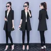 Kvinnans jackor 2022 Spring och Autumn Ladies Fashion Long Section Slim Slimming Randig Casual Thin Small Suit