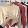 Dames truien schildpad nek wintertrui vrouwen elegante dikke warme vrouwelijke gebreide pullover losse basistwear jumper drop verzending G221018