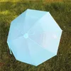 wholesale Parapluie couleur bonbon à long manche parapluie givré PVC automatique 8 parapluies en PVC d'os DH84