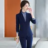 Damespakken Blazers Lady Women Suits Set 2022 Spring en Autumn White Peak Rapel Slim Professional 2 -delige pak dames broekpak Customi gemaakt T221027