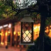 Lawn Lamp Solar Light Lantern Shape Hollow Designs Vintage Powered Hanging Greensward för dekoration