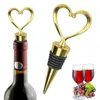 Hartvormige metalen wijnstopfles Stopper Party Wedding Gunsten Geschenk verzegeld Gietgietkeuken Barware Tools B1027